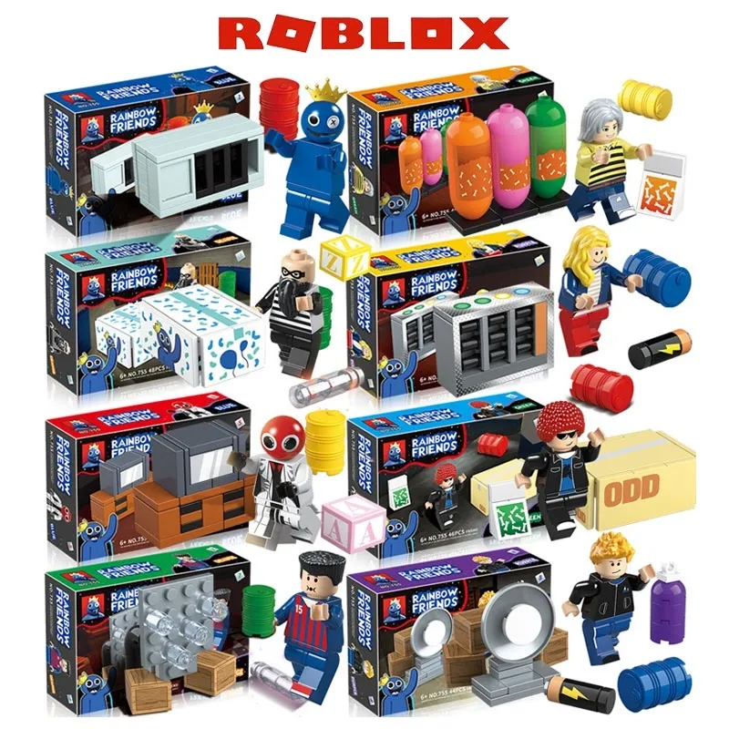 5PCS Mini Rainbow Friends Building Blocks Set Doors Roblox Game Bricks Kids  Toys