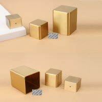 4Pcs Square Brass Furniture Cabinet Table Desk Chair Leg Tip Cap Cover Sleeve End Seal Type