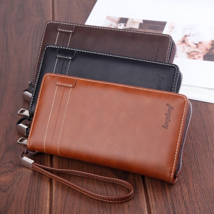 layor-wallet-กระเป๋าตังค์หนังผู้ชาย39-s-กระเป๋าถือหนังยาวกระเป๋าถือซิปใส่นามบัตรเหรียญเครดิตใส่โทรศัพท์ได้เยอะสำหรับคลิปเงินผู้ชาย