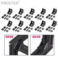 PROSTER 10ชิ้นสำหรับ3030 4040อลูมิเนียมมุมแก้ไขยึดสีดำป๋อโปรไฟล์เชื่อมต่อวัสดุที่มีเลนส์สกรูและค้อนอ่อนนุช