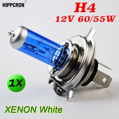 Hippcron H4 12V 60/55W Halogen Bulb Xenon Bright Dark Blue Glass Stainless Steel Base Auto Super White Car Fog Lamp