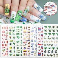 Football Game South America Brazil CHile Peru Argentina Colombia Uruguay Nail Sticker Cheering Design Soccer Fans Nail Flag Banners Streamers  Confett