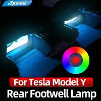 □○ Car LED rear seat footwell lamp color change Lamp lamp atmosphere light Trim Accessories Decorative For Tesla Model Y Interior