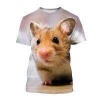 2023 Summer Unisex Fun Hamster 3d Printing T-shirt Fashion Personality Casual Round Neck Short Sleeve Women Men Oversized Clothes