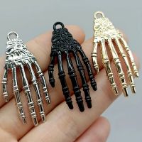 5pcs 42*19mm Black Color Skeleton Hand Charms Metal Halloween Pendants DIY Handmade Jewelry Making Findings Accessorie DIY accessories and others