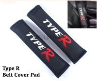 ราคาต่อ 2 ชิ้น นวมหุ้มเบลท์ผ้า ฮอนด้า ไทร์ปอาร์ สีดำ Type R Honda 2pcs Fabric Sponge Car Seat Belt Cover Case Shoulder city civic accord brio jazz