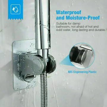 Strong Adhesive And Waterproof Shower Head Holder, Adjustable Handheld Shower  Holder Wall Mount Shower Bracket 