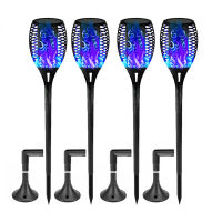 12LED Solar Flame Torch Light Blue Flickering Flame Garden Lamp Outdoor Landscape Decor Waterproof Yard Street Solar LED Light