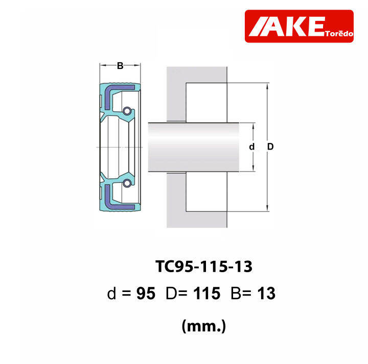 tc95-115-13-oil-seal-tc-ออยซีล-ซีลยาง-ซีลกันน้ำมัน-ขนาดรูใน-95-มิลลิเมตร-tc-95-115-13-โดยake