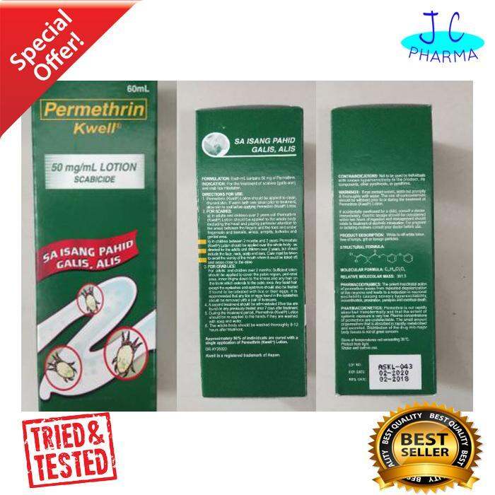 KWELL Permethrin Lotion 50mg/ml Scabicide 60ml Lazada PH