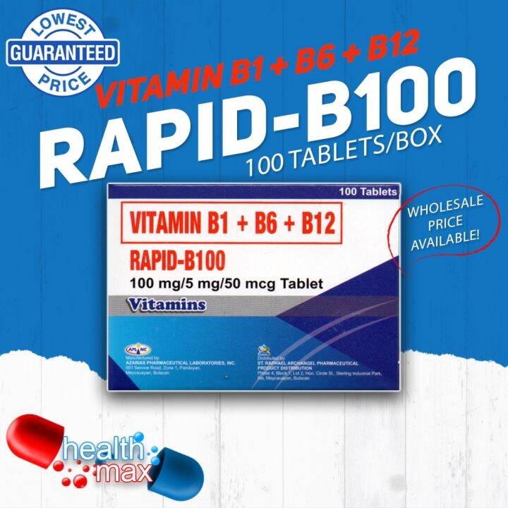 VITAMIN B COMPLEX NERVGEN NERVITA RAPID B 100mg/ 5mg/ 50mcg Tablets ...