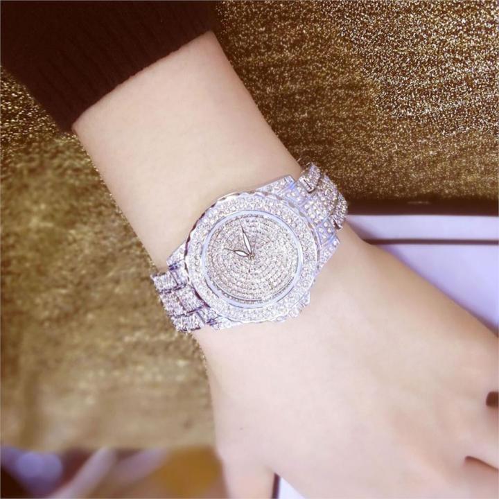 2018ใหม่นาฬิกาควอตซ์สุภาพสตรีประดับเพชรเต็มรูปแบบนาฬิกาข้อมือชุดสุภาพสตรีสแตนเลสแฟชั่นกันน้ำ-relogio-feminino