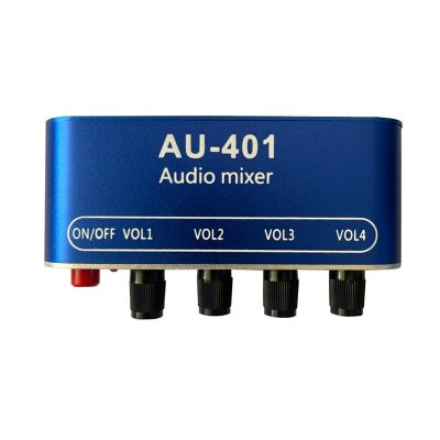 AU-401 DC5V-12V Stereo Audio Mixer Individually Controls Board DIY Headphones Amplifier 4 Input to 1 Output Sound Mixing