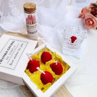 Strawberry candle fragrance box set girlfriends valentines day gift ins Nordic suit lovely decoration items