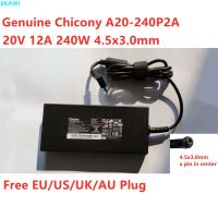 Chicony ของแท้ A20-240P2A 20V 12A 240W 4.5X3.0มม. อะแดปเตอร์ AC บาง A240A010P สำหรับชาร์จแหล่งจ่ายไฟแล็ปท็อป MSI