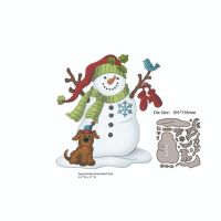 christmas snowman puppy bird on branch metal cutting dies scrapbooking die photo album decoration diy card craft 2022 new