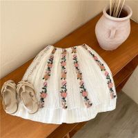 2021 Summer Baby Girls Princess Skirts Embroidery Floral Korean Style Toddlers Kids Cotton Skirts Dresses