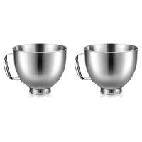 2X Stainless Steel Bowl for 4.5-5 Quart Tilt Head Stand Mixer, for Mixer Bowl, Dishwasher Safe