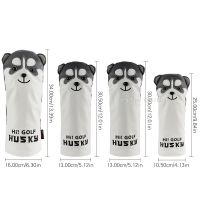 Lovely Husky Golf Driver Head Cover Lovely Dog Cartoon Animal #1 #3 #5 #7 Woods PU Leather Headcover Dustproof Covers