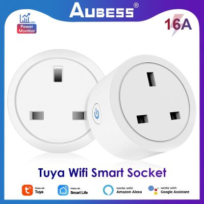 16A Tuya Smart Wifi Plug UK Wireless Control Socket Outlet With Energy Monitering Timer Function Works With Alexa Google Home