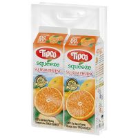 [ส่งฟรี] Free delivery Tipco Squeeze Pasteurized 100percent Sai Nam Phueng Orange Juice 1ltr. Pack 2 Cash on delivery เก็บเงินปลายทาง