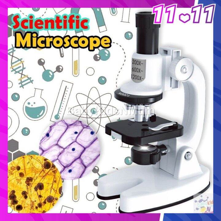 Microscope Kid Lab 3 Magnification Levels 1200x Portable Microscope