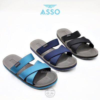 ASSO รองเท้าแตะแบบสวม ลำลอง สายนุ่ม พื้นยางพารา รุ่น AS026 ไซส์ 40-45
