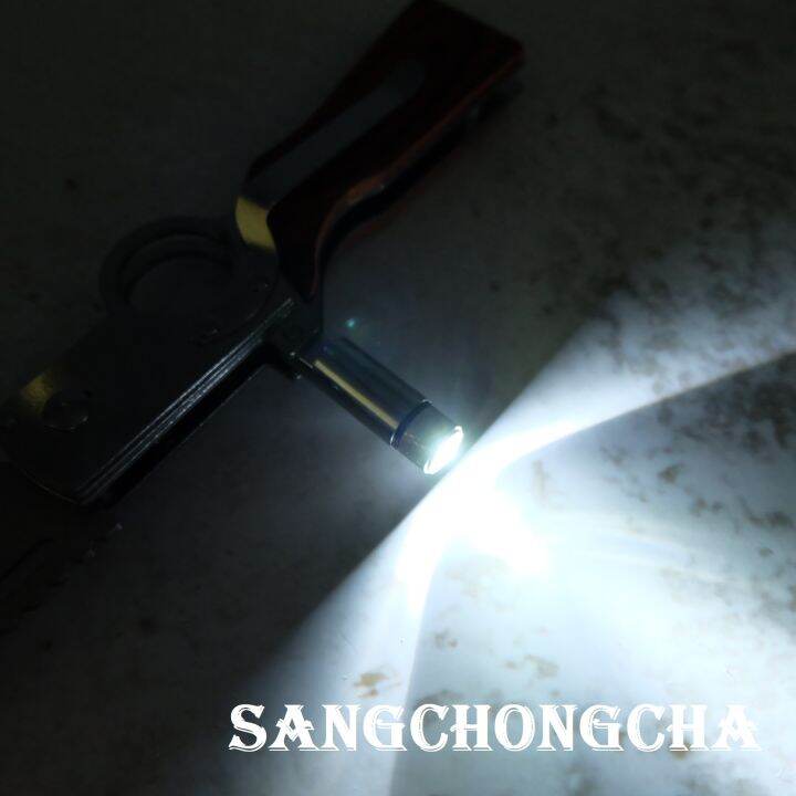 sangchongcha-มีดพับled-มีดปืน-มีดพกพา-มีดเดินป่า-มีดพกสวยๆ-มีดแคมป์ปิ้ง-มีดพกทหาร-มีดดาบปลายปืน-สีเงิน-ไฟled-nb004-silver-l-or-m