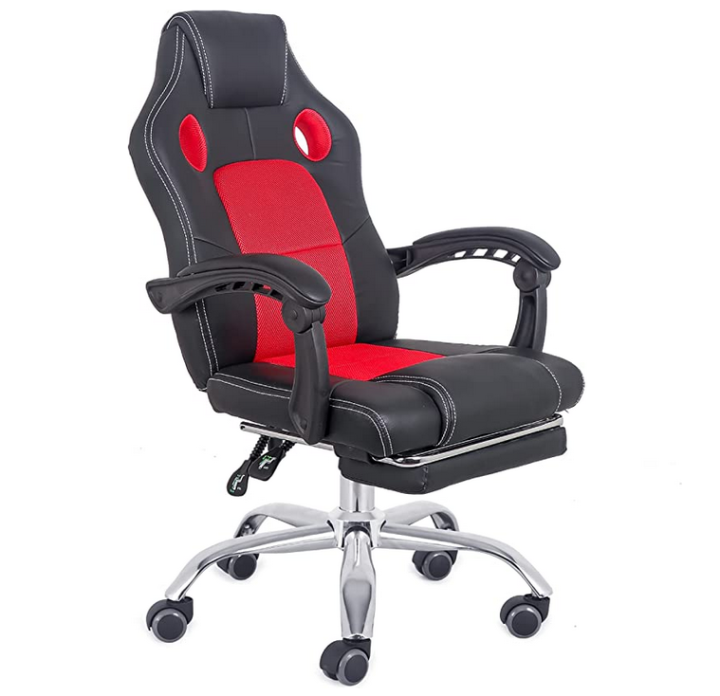 COMFTY Gaming Chair & Fold-Away Footrest, Computer Chair With High Back