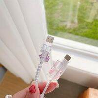 Transparent Cartoon Wire Protector Cute 1 Pcs Data Line Cord Protector Office Accessories Line Protective Sleeve Anti-break