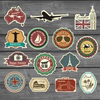 Retro Travel Style Graffiti Stickers For Laptop Car Styling Phone Luggage Bike Motorcycle Mixed Cartoon Pvc Waterproof Sticker Note Books Pads