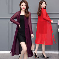 OHRYIYIE Large Size 5XL Spring Summer Oversize Long Cardigan Sweater Women 2021 Knitted Shawl Sunscreen Sweater Lady Coat L-5XL