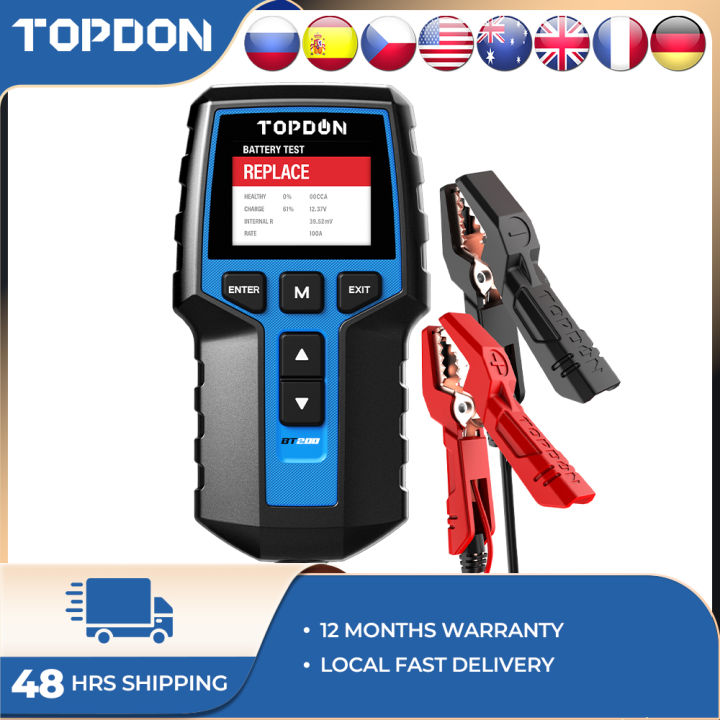 TOPDON BT200 Portable Battery Tester Charging Cranking Test Tools for ...