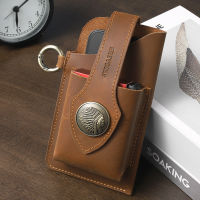 Whole Pack Ciggarete Case Can Hold Lighter Travel Multifunctional Card Cover Waist Bag Cowhide Ciggarette Shell Leather Wearable Belt Free Keychain