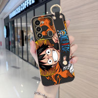 เคสใส่โทรศัพท์สำหรับ Tecno Spark 8C Spark Go 2020 Spark Go 2023การ์ตูน Lufei หัวเราะสายรัดข้อมือเคสโทรศัพท์เคสป้องกันนุ่มหรูหราชุบโลหะด้วยไฟฟ้า