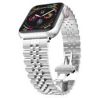 SmartPhonemall Man Five Beads Stainless Steel Watch Band, Width: 22mm For Apple Watch Ultra 49mm / Series 8&amp;7 45mm / SE 2&amp;6&amp;SE&amp;5&amp;4 44mm / 3&amp;2&amp;1 42mm(Silver)