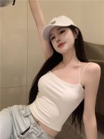 Genuine Uniqlo High-end White pure desire halter neck camisole for women summer outer wear short tube top beautiful back bottoming hot girl top