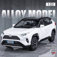 A1:22โตโยต้า RAV4อัลลอยรถรุ่นของเล่น D Iecasts โลหะซูเปอร์รถสปอร์ตด้วยแสงเสียงยานพาหนะของเล่นสำหรับเด็กผู้ชายของขวัญคอลเลกชัน