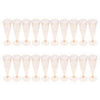 20 Pcs Gold Powder Goblet พลาสติกเด็กค็อกเทลแว่นตาทิ้ง Toasting Goblets Party Cups