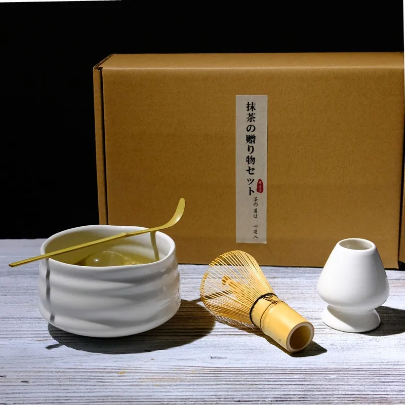 4pcs/set Easy To Clean Matcha Tea Set With Tool Rack, Including