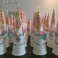 50pcs DIY Wedding Birthday Party Sweet Cellophane Clear Candy Cone Storage Bags Unicorn Party Decor Easter Decoration 18x37cm Cleaning Tools