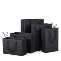 【hot sale】 ☏ B41 Solid Black Card Paper Bag Holiday Celebration Gift Carrying Bag