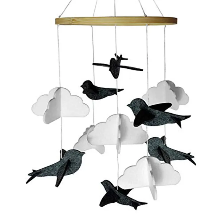 Crib Hanging Toy Infants Felt Birds Clouds Mobile Hanging Decors Strollers  Comforting Ornaments for Baby Boys & Girls Lovely Cartoon Decorations for Baby  Shower respectable 