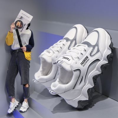 Torre shoes female 2020 new the spring and autumn period and the han edition platform breathable shoes sneakers noctilucent web celebrity ins tide shoes