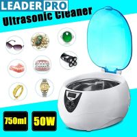 50W Ultrasonic Cleaner Bath Timer for Jewelry Parts Glasses Manicure Stones Cutters Dental Razor Brush Ultrasound Sonic 750ml 50W