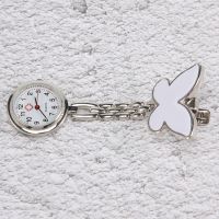 Nurses Clock Heart rate monitor pocket watch quartz butterfly motive white