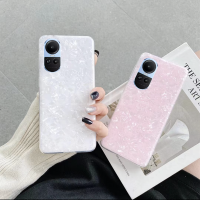 ปลอกโทรศัพท์มือถือสำหรับ OPPO Reno 10 5G Oppo Reno เคสโทรศัพท์นุ่มลายเปลือกสีชมพูสีขาวน่ารักกากเพชรส่องแสงเป็นประกายวิบวับ10/Reno 10 Pro/Reno 10 Pro + 5G ฝาครอบ2023 Reno 10Pro Plus