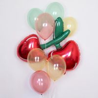 【DT】hot！ Fruits Vegetables Aluminum Film Balloons Hawaii Decoration Watermelon strawberry Globos