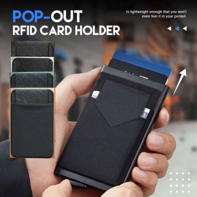 Anti theft Credit Card Holder Automatic Smart Bank Box Card Case Thin Men Box Aluminium Credit Wallets Card Women Pocket Ba G1F8