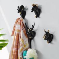 Wall-mounted Hat Storage Hook Puch-free Anti-slip Wall Hook Animal Head Hook Clothes Hat Towel Key Hanger Wall Decoration Picture Hangers Hooks